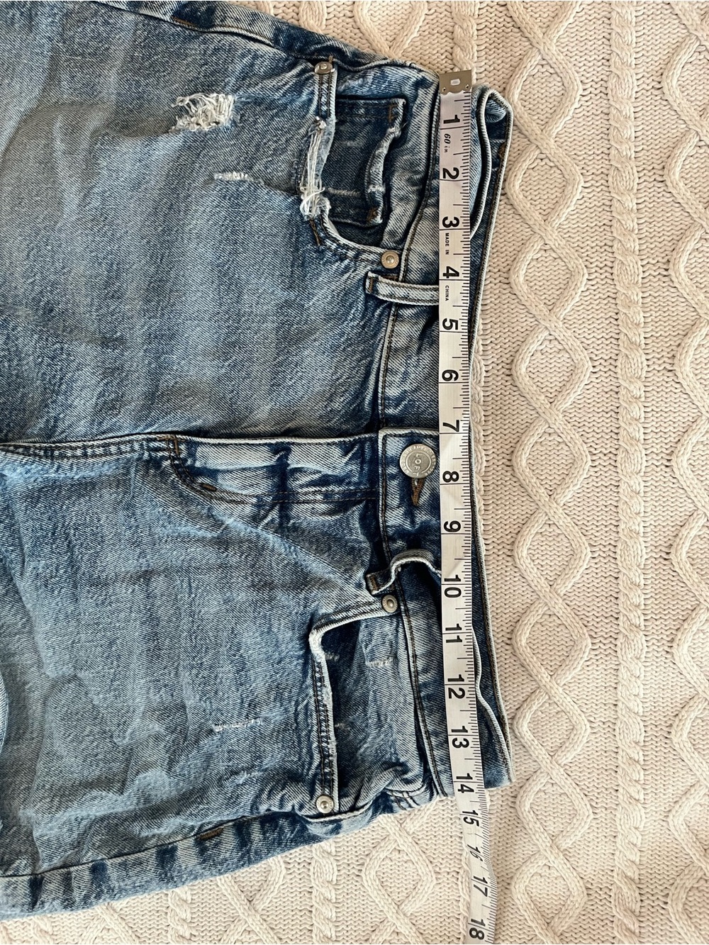 Loft Light Blue Cotton Women’s Denim Jean Shorts Size 4 or 27 Waist - Picture 14 of 15